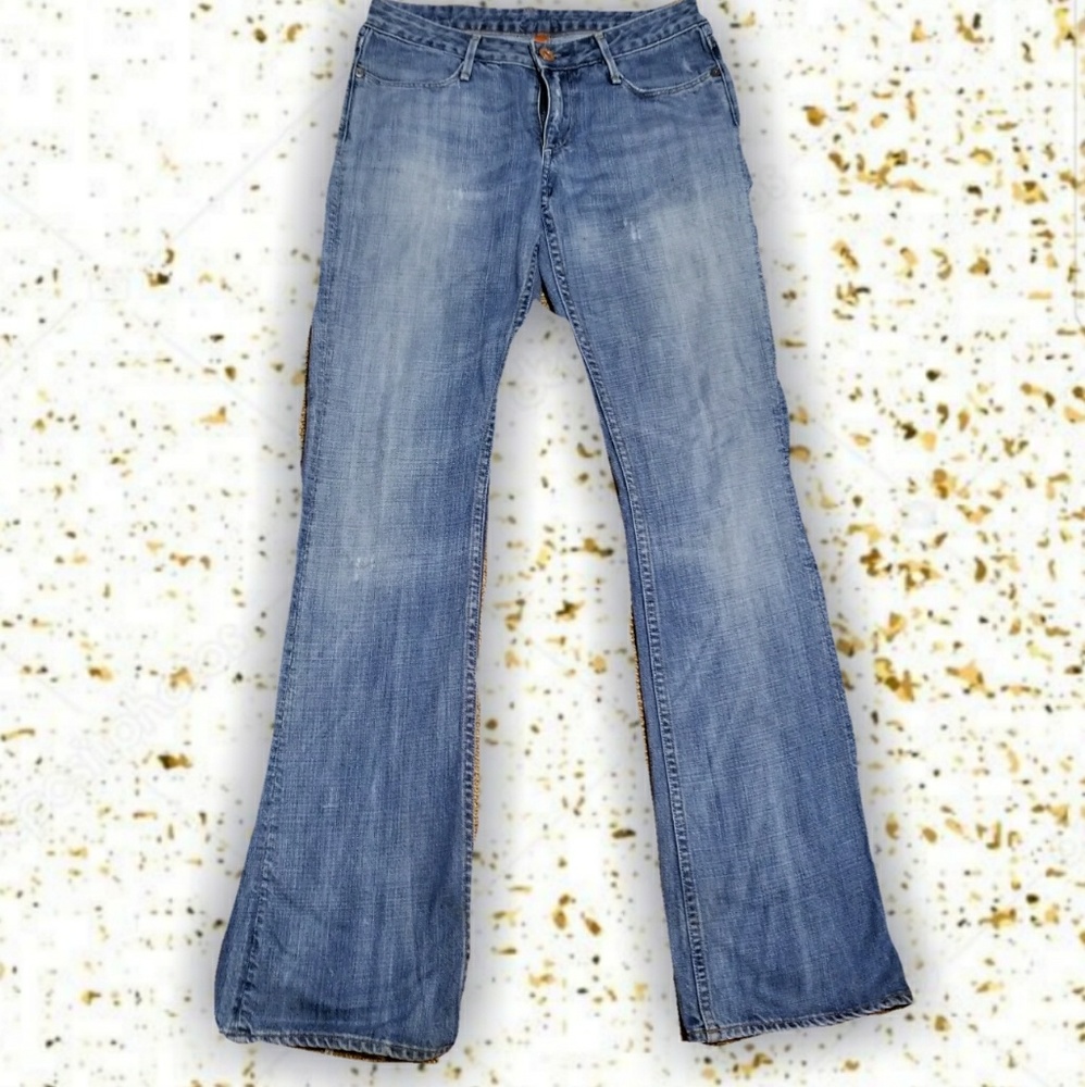 🦁Earnest Sewn flare jeans 27ish distressed